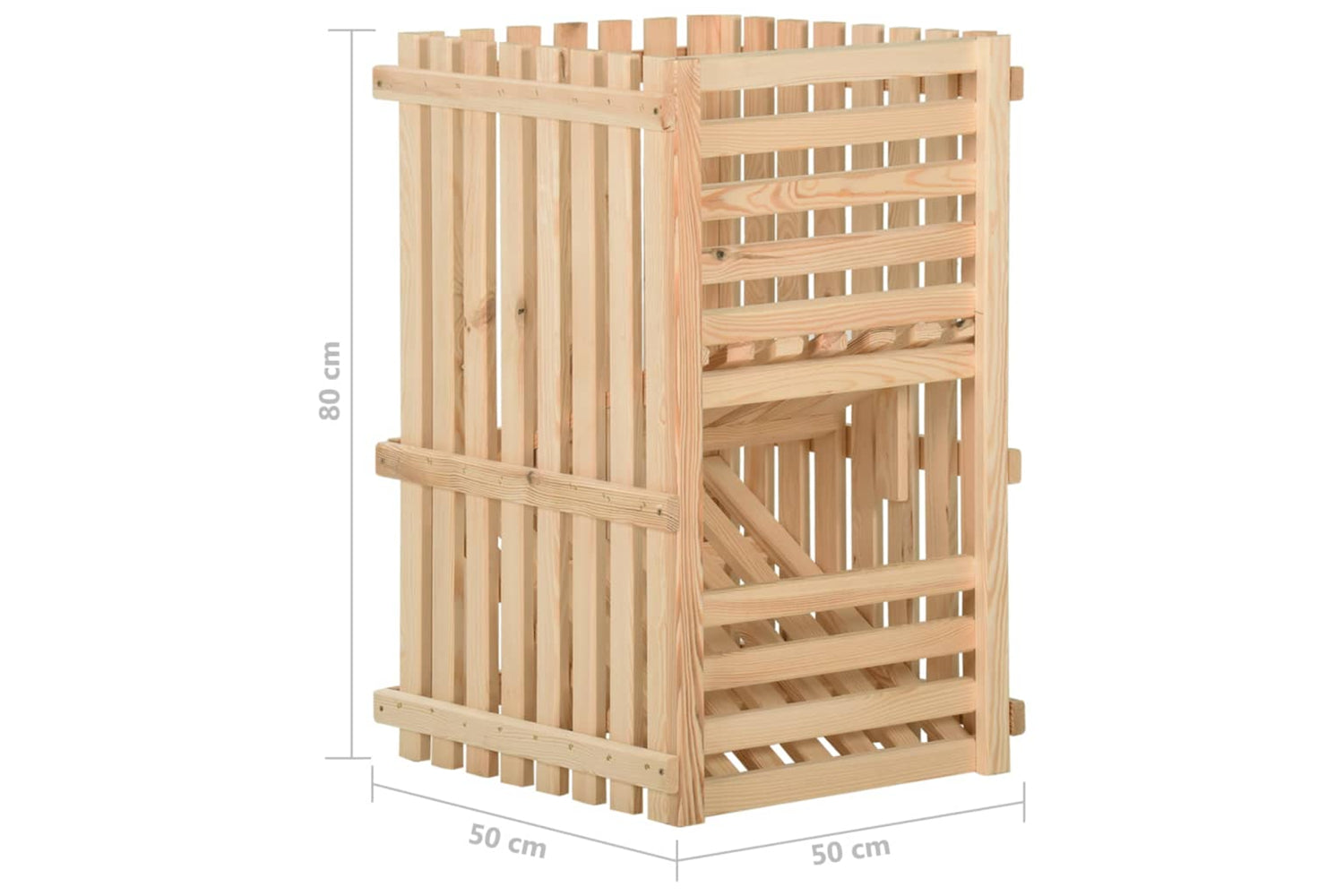 vidaXL 327329 Potato Box 50x50x80cm Solid Pinewood-8