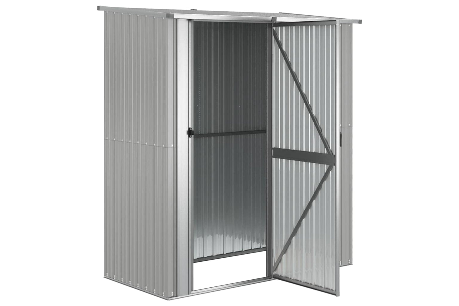 vidaXL 150904 Garden Shed Grey 180.5x97x209.5cm Galvanised Steel-3