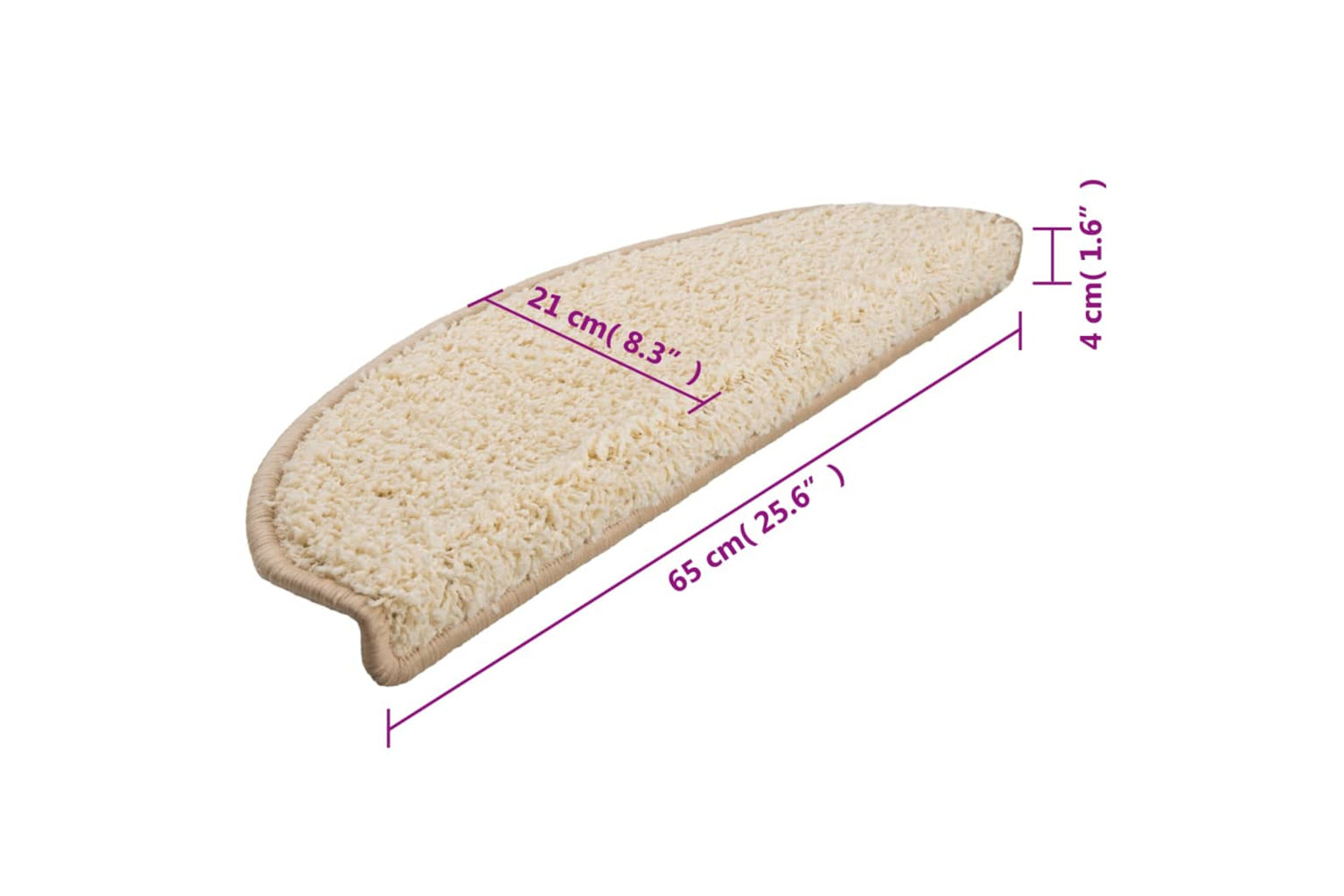 vidaXL 149807 Stair Mats 10 Pcs 65x21x4cm Cream-8