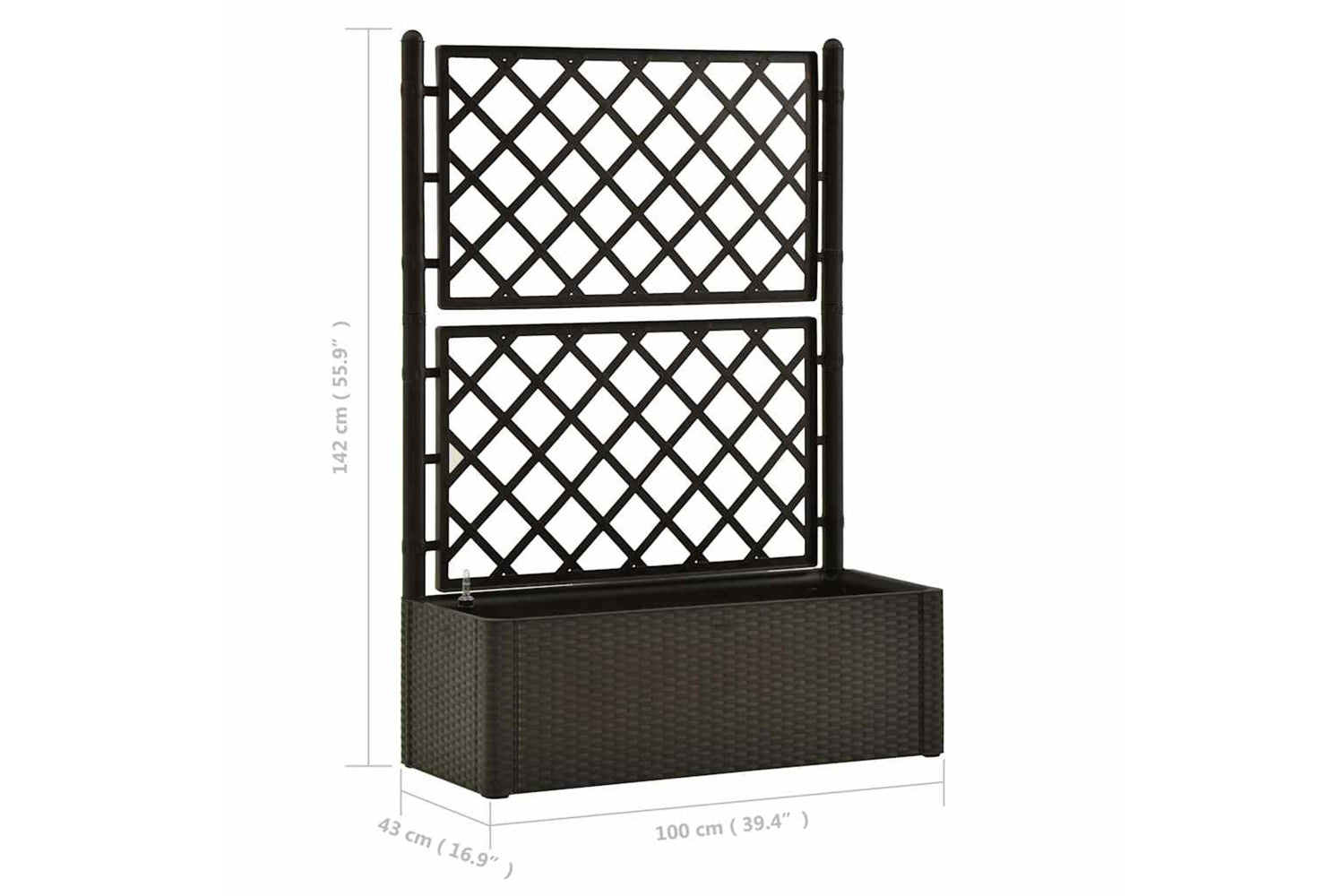 Vidaxl 313968 Garden Raised Bed With Trellis And Self Watering System Mocha-8