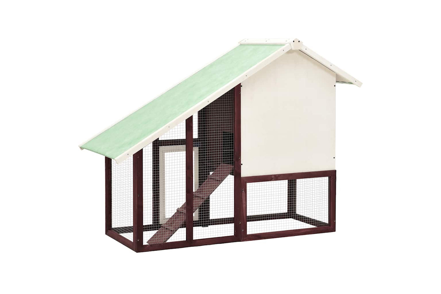vidaXL 170870 Rabbit Hutch Mocha And White 140x63x120cm Solid Firwood-4