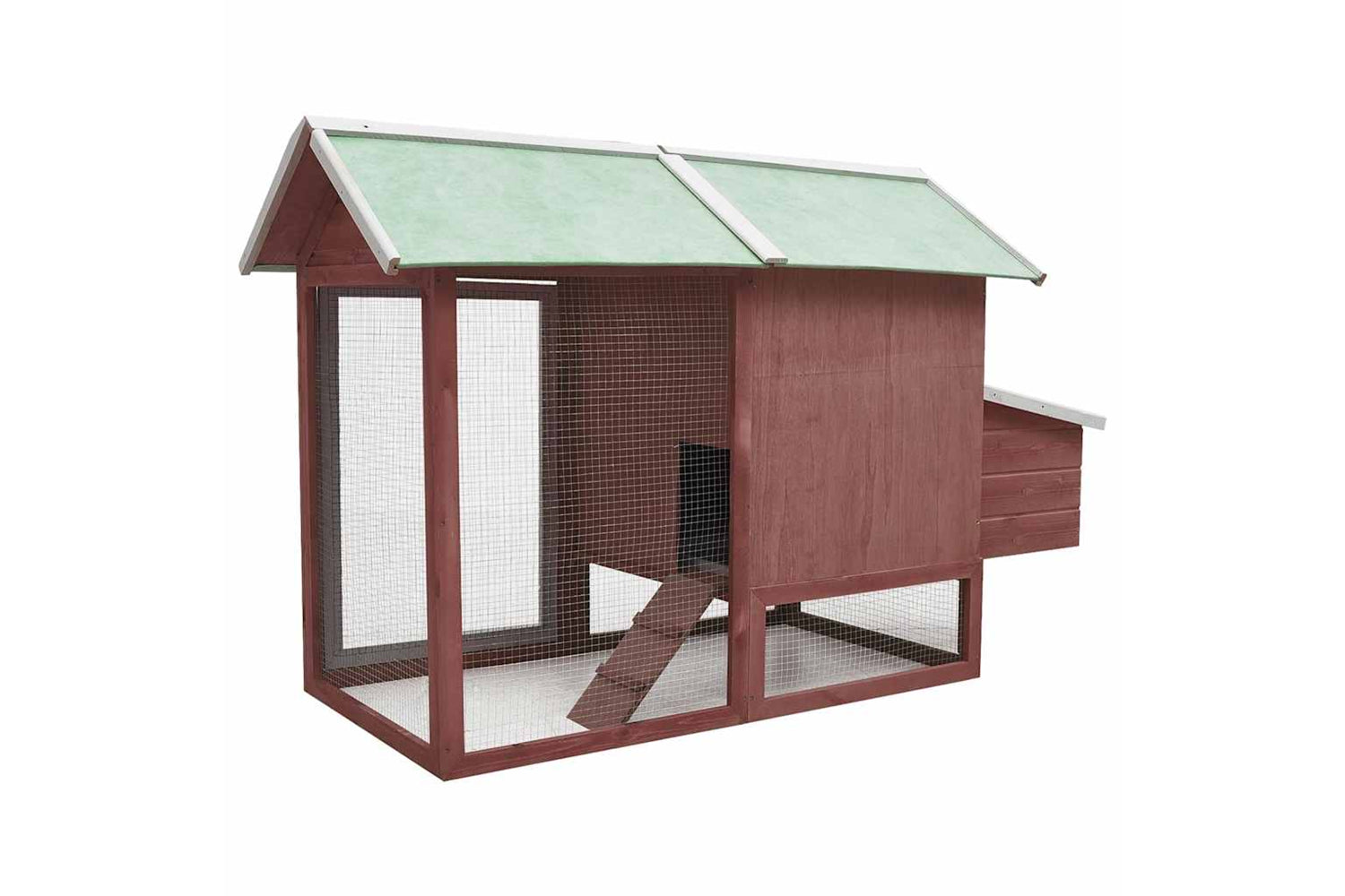 vidaXL 170862 Chicken Cage Mocha 170x81x110cm Solid Pine & Fir Wood-4