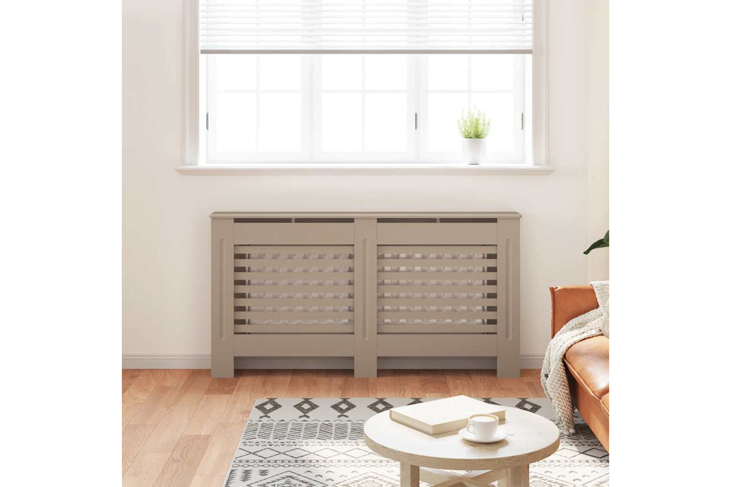 vidaXL Radiator Cover 152x19x81.5cm Mdf-2