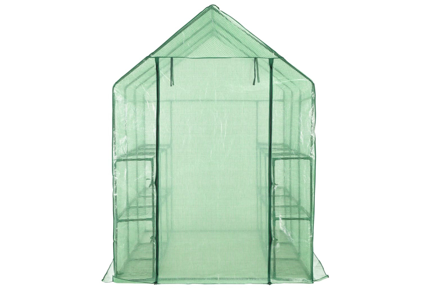 vidaXL 46913 Walk-in Greenhouse With 12 Shelves Steel 143x214x196cm-2