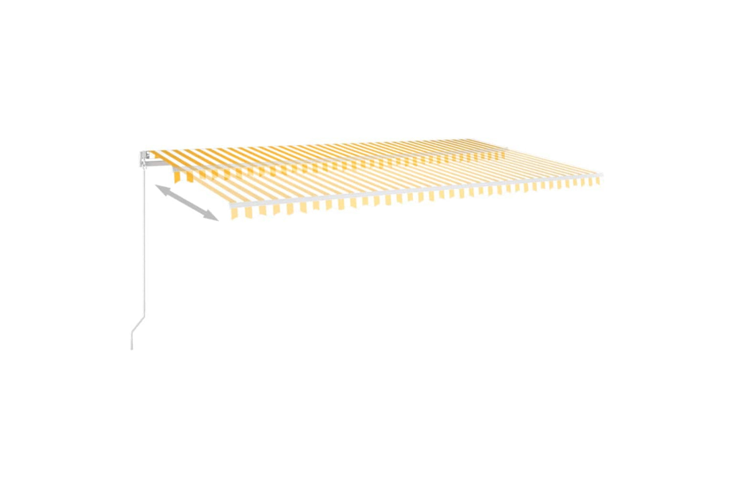 vidaXL 3069043 Manual Retractable Awning With Led 600x350cm Yellow And White-2
