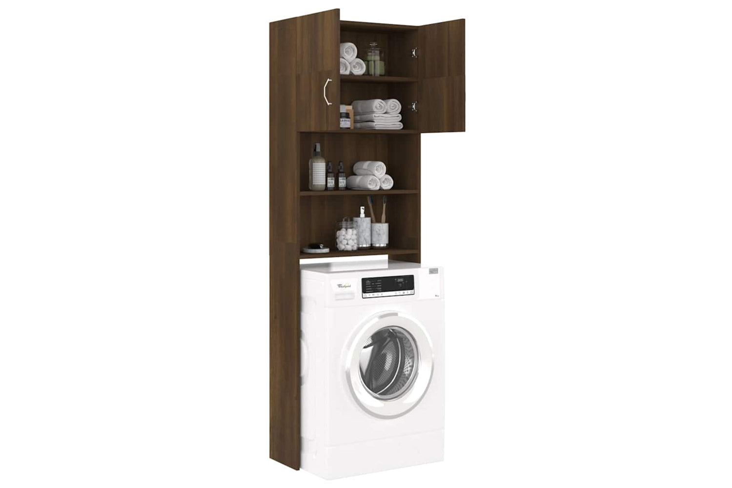Vidaxl Washing Machine Cabinet Brown Oak 64x25.5x190 Cm-6