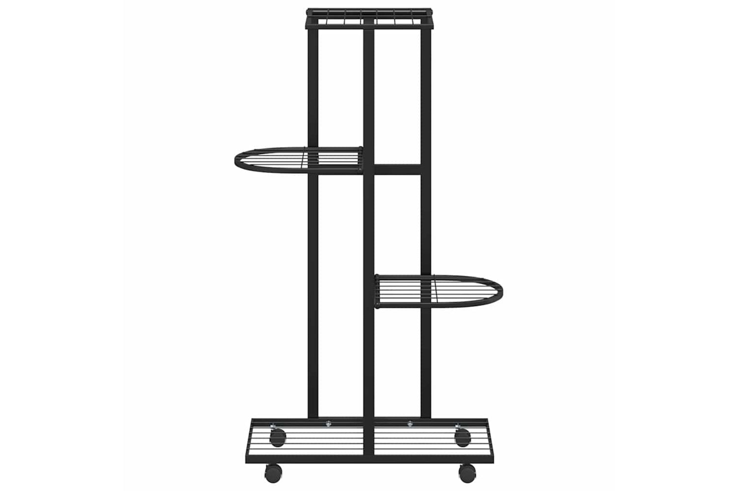 vidaXL 343115 4-floor Flower Stand With Wheels 44x23x80cm Black Iron-4