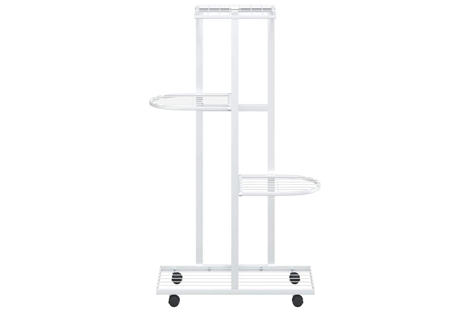 vidaXL 343116 4-floor Flower Stand With Wheels 44x23x80cm White Iron-4