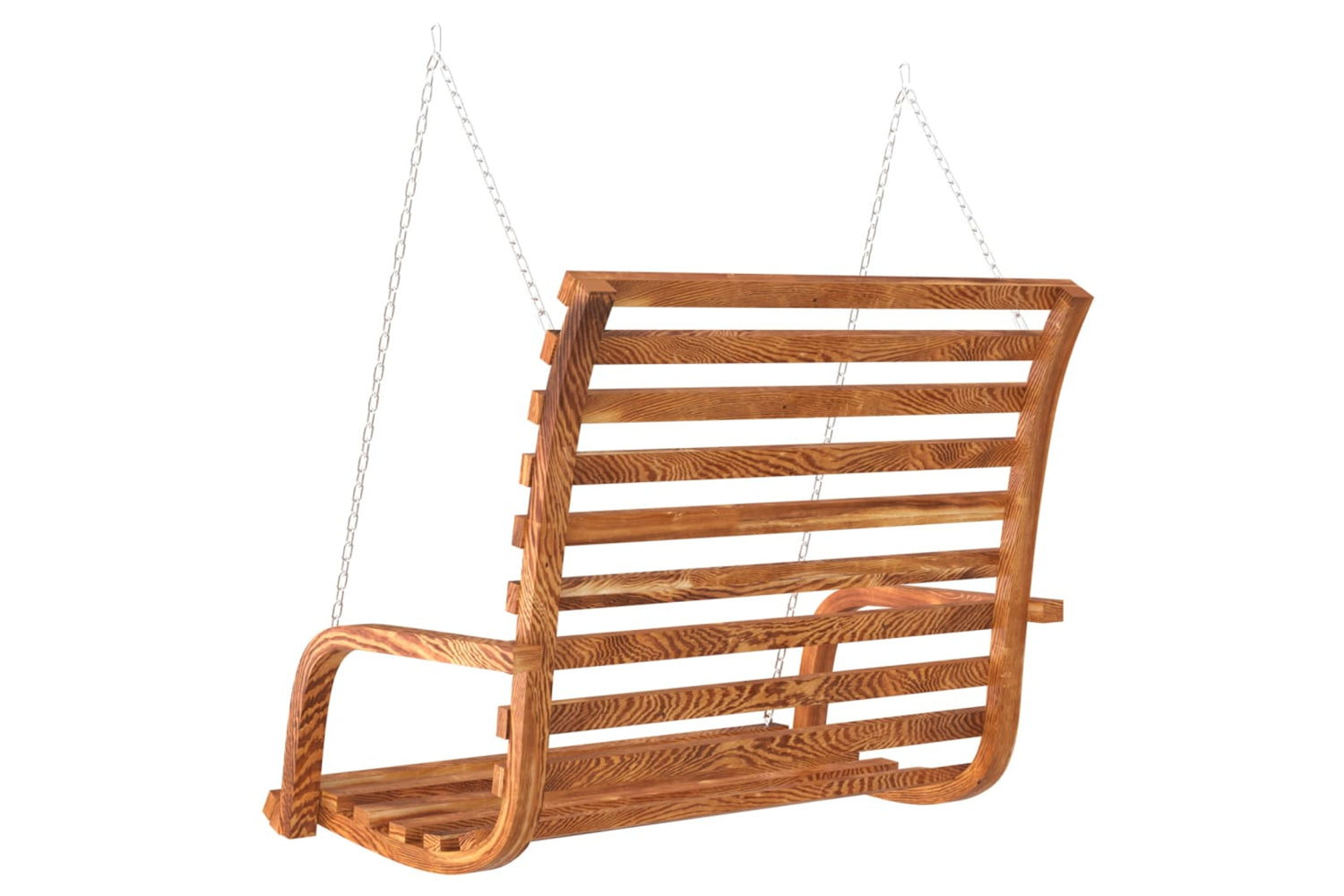 vidaXL Swing Bench Solid Bent Wood With Teak Finish 126x63x92cm-4