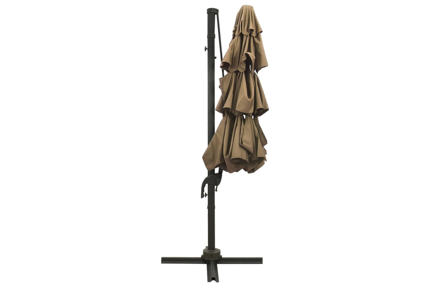 Vidaxl 313831 4-tier Parasol With Aluminium Pole Taupe 3x3 M-4