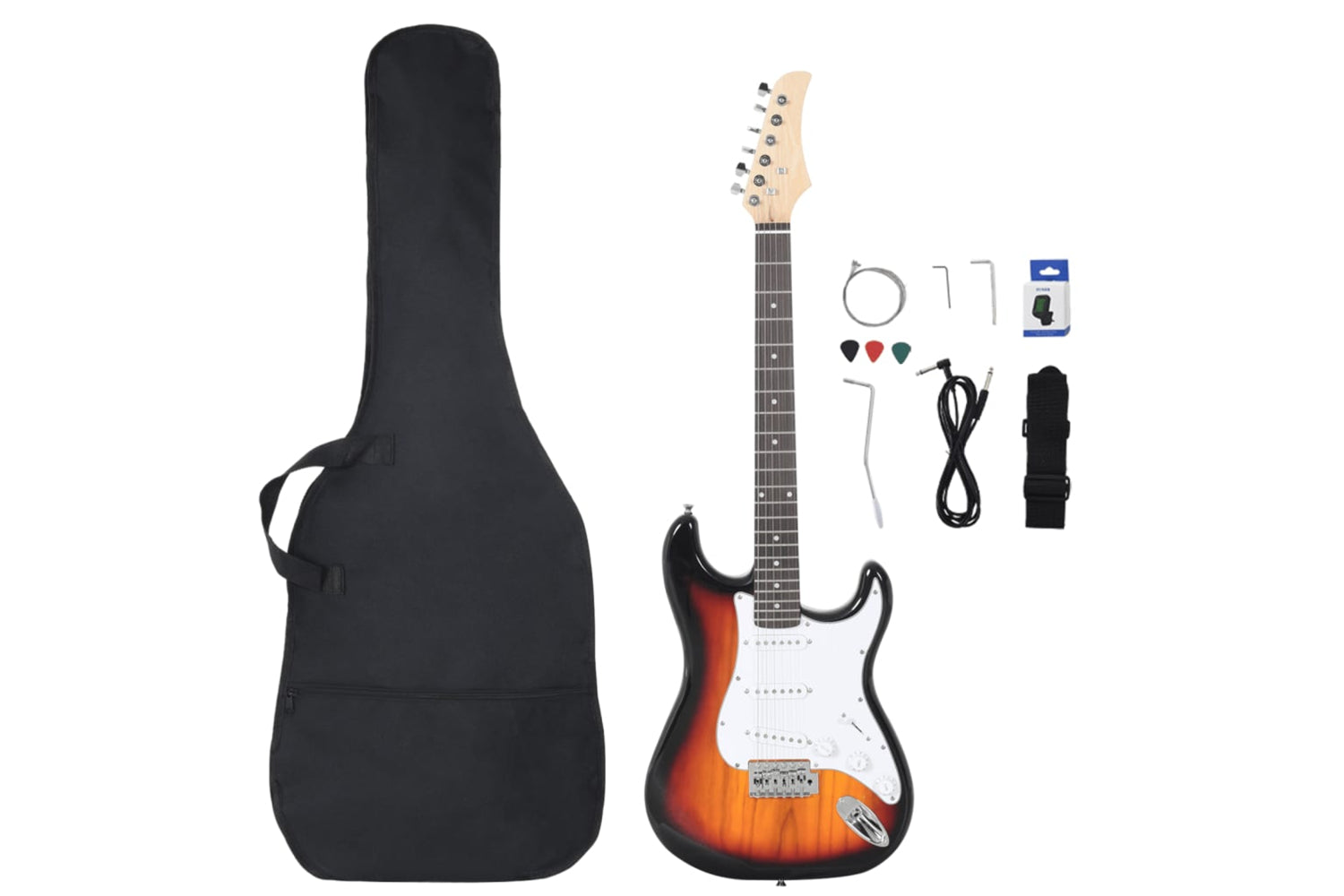 vidaXL 70192 Electric Guitar For Beginner With Bag Brown And White 4/4 39"-2