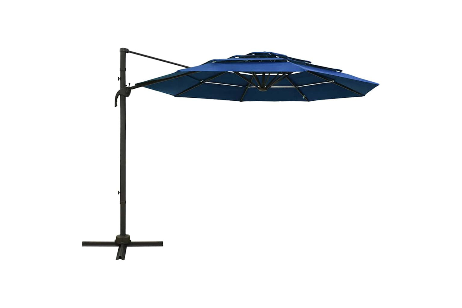 Vidaxl 313835 4-tier Parasol With Aluminium Pole Azure Blue 3x3 M-2