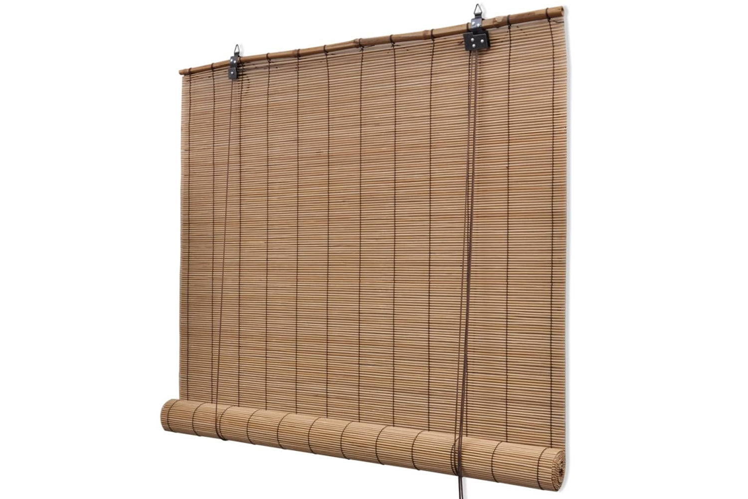 vidaXL 3057520 Bamboo Roller Blinds 2 Pcs Brown 120x220cm-3