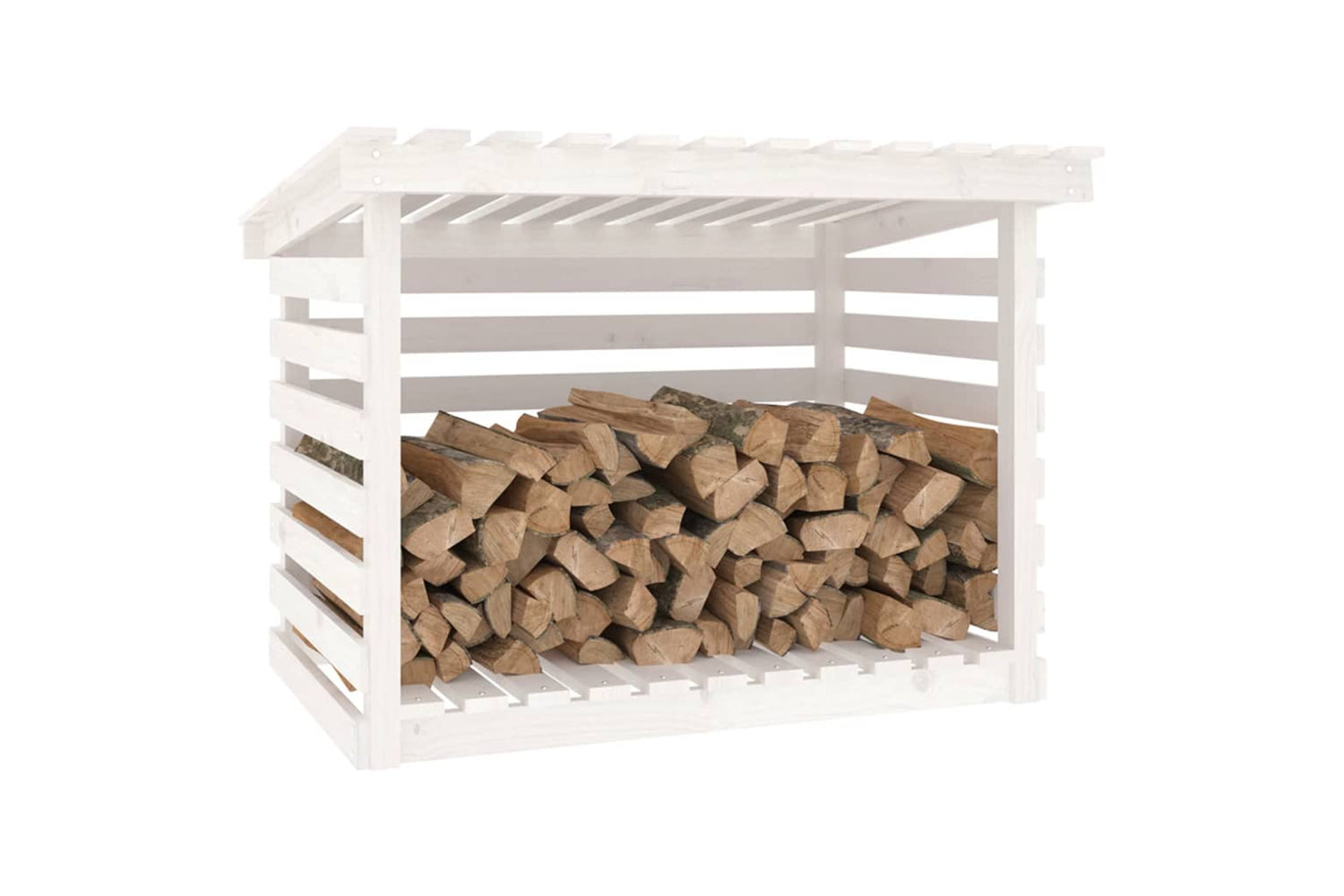vidaXL 822228 Firewood Rack White 108x73x79cm Solid Wood Pine-3