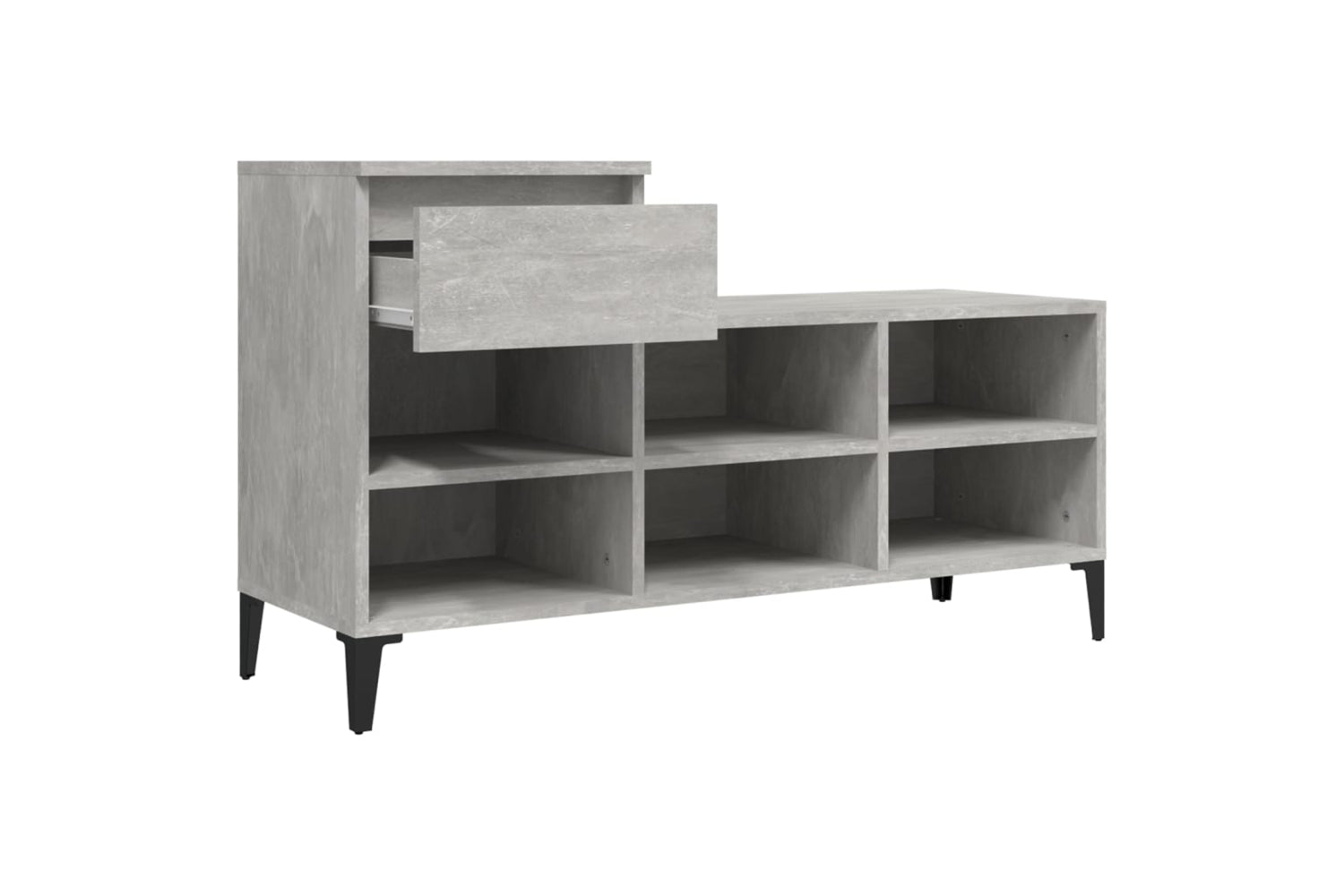 vidaXL 821216 Shoe Cabinet Concrete Grey 102x36x60cm Engineered Wood-6
