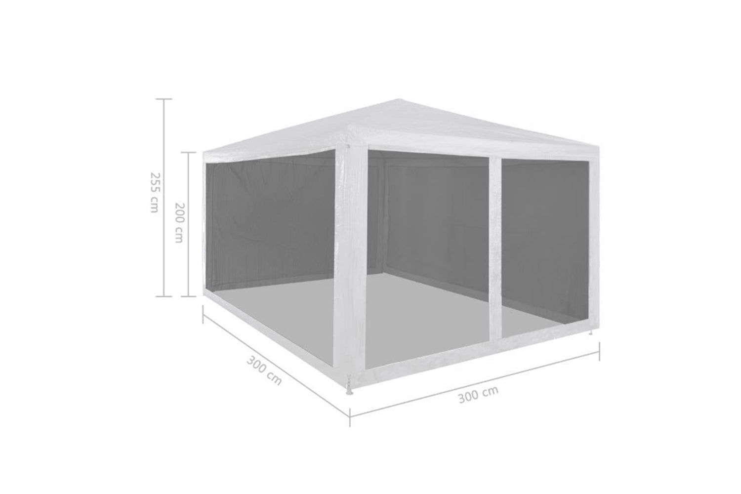 Vidaxl 45108 Party Tent With 4 Mesh Sidewalls 3x3 M-6