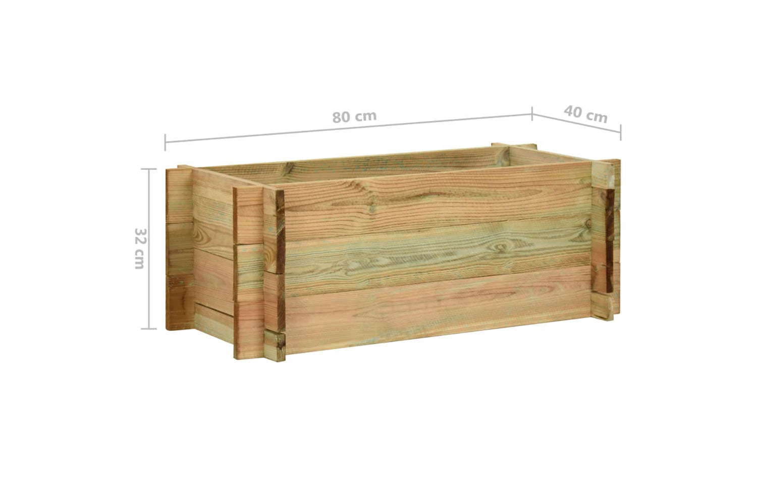 vidaXL 43348 Garden Raised Vegetable Bed Impregnated Pinewood 80cm-5