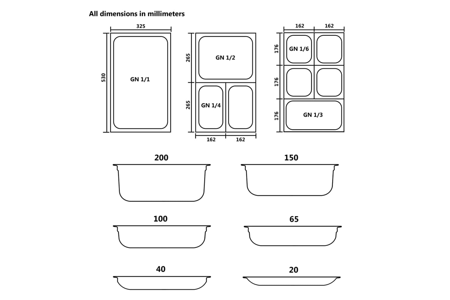 Vidaxl 50884 Lids For Gn 1/1 Pan 2 Pcs Stainless Steel-7