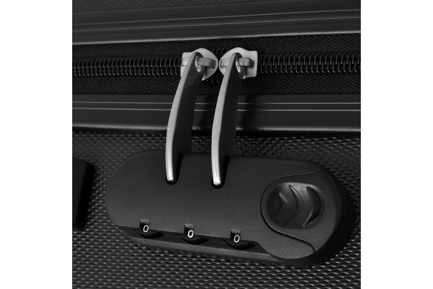 vidaXL Three Piece Hardcase Trolley Set Black 45.5/55/66cm-5
