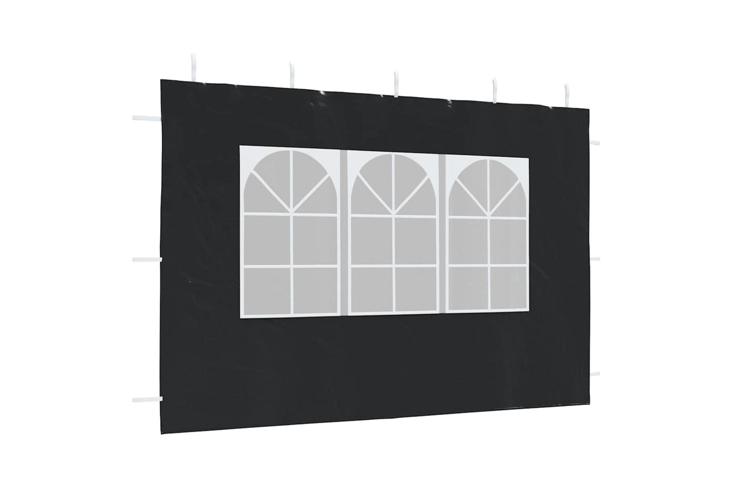 vidaXL Party Tent Sidewall 2 Pcs With Window Pe Anthracite-5