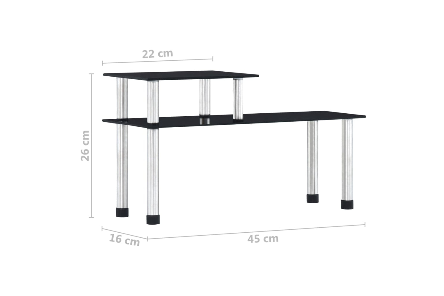 vidaXL 249524 Kitchen Shelf Black 45x16x26cm Tempered Glass-6