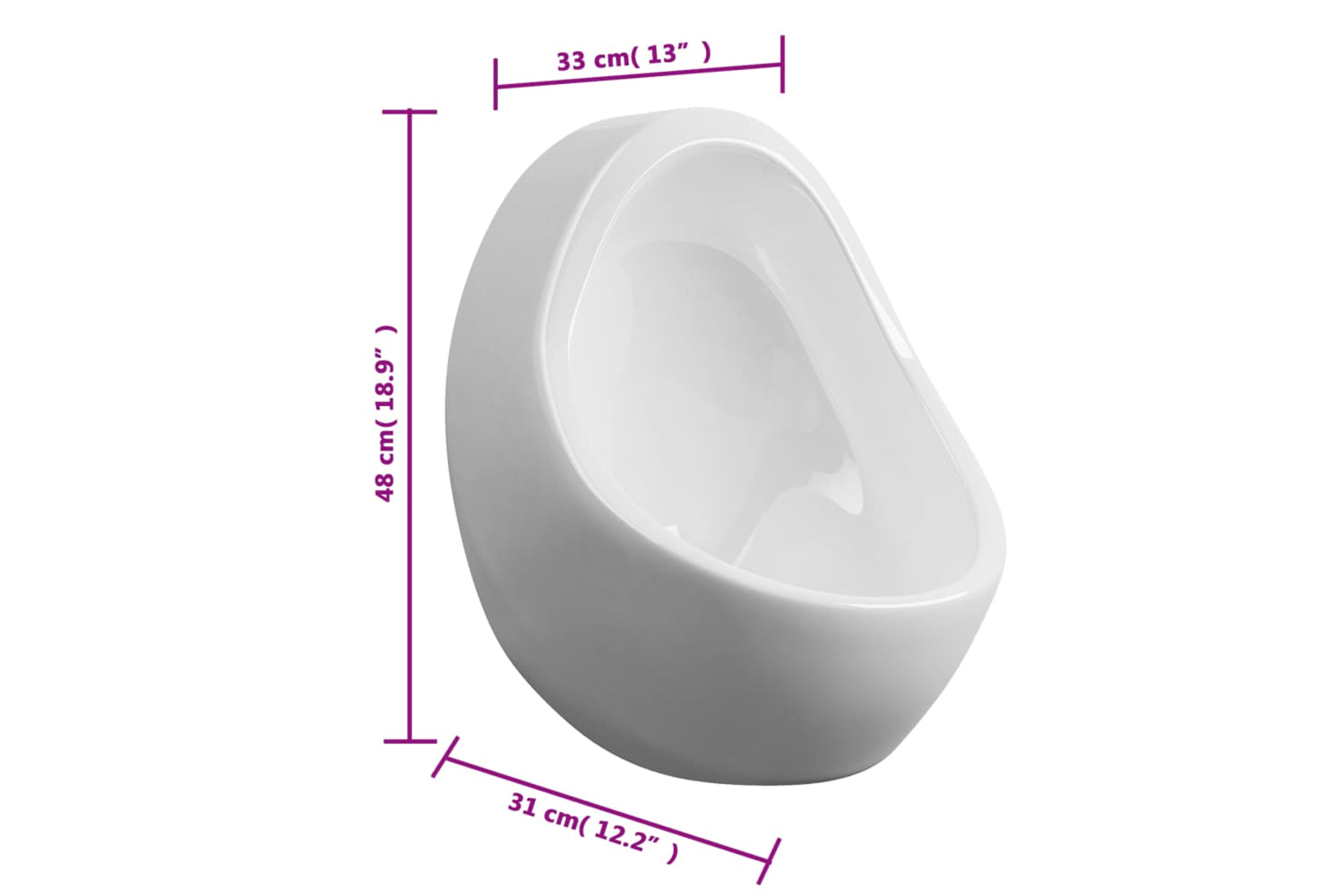 Vidaxl 143990 Wall Hung Urinal With Flush Valve Ceramic White-8
