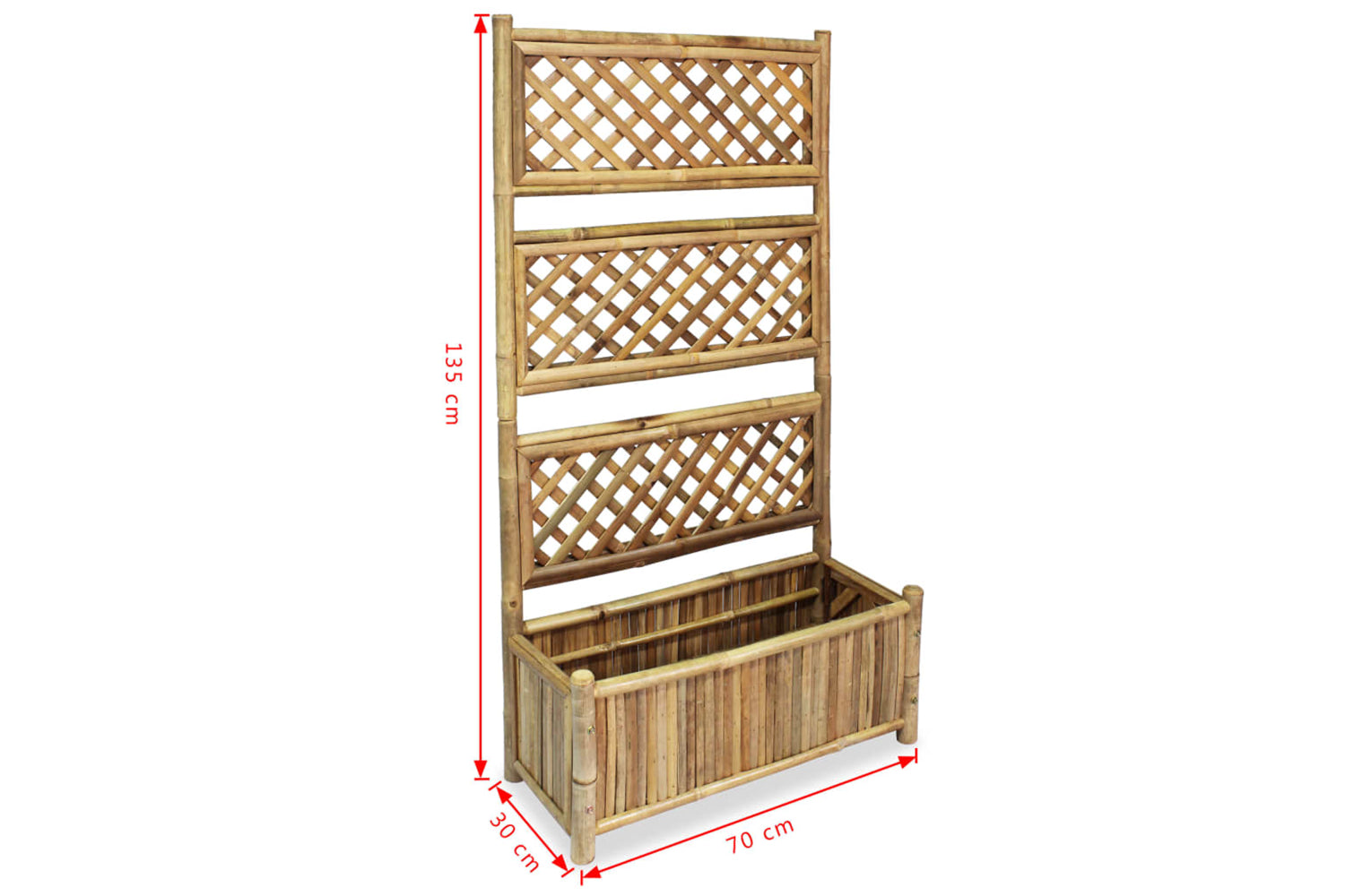 vidaXL 43714 Garden Raised Bed With Trellis Bamboo 70cm-6