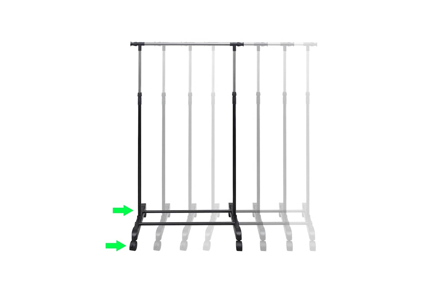 Vidaxl 270181 Adjustable Clothes Racks 2 Pcs 1 Hanging Rail-7