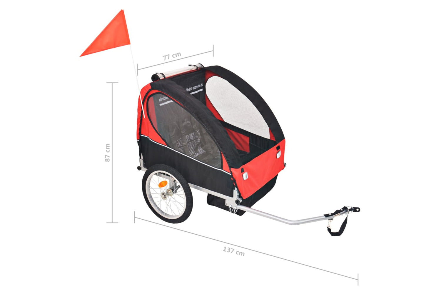 Vidaxl Bike Trailer Red And Black 30 Kg-6