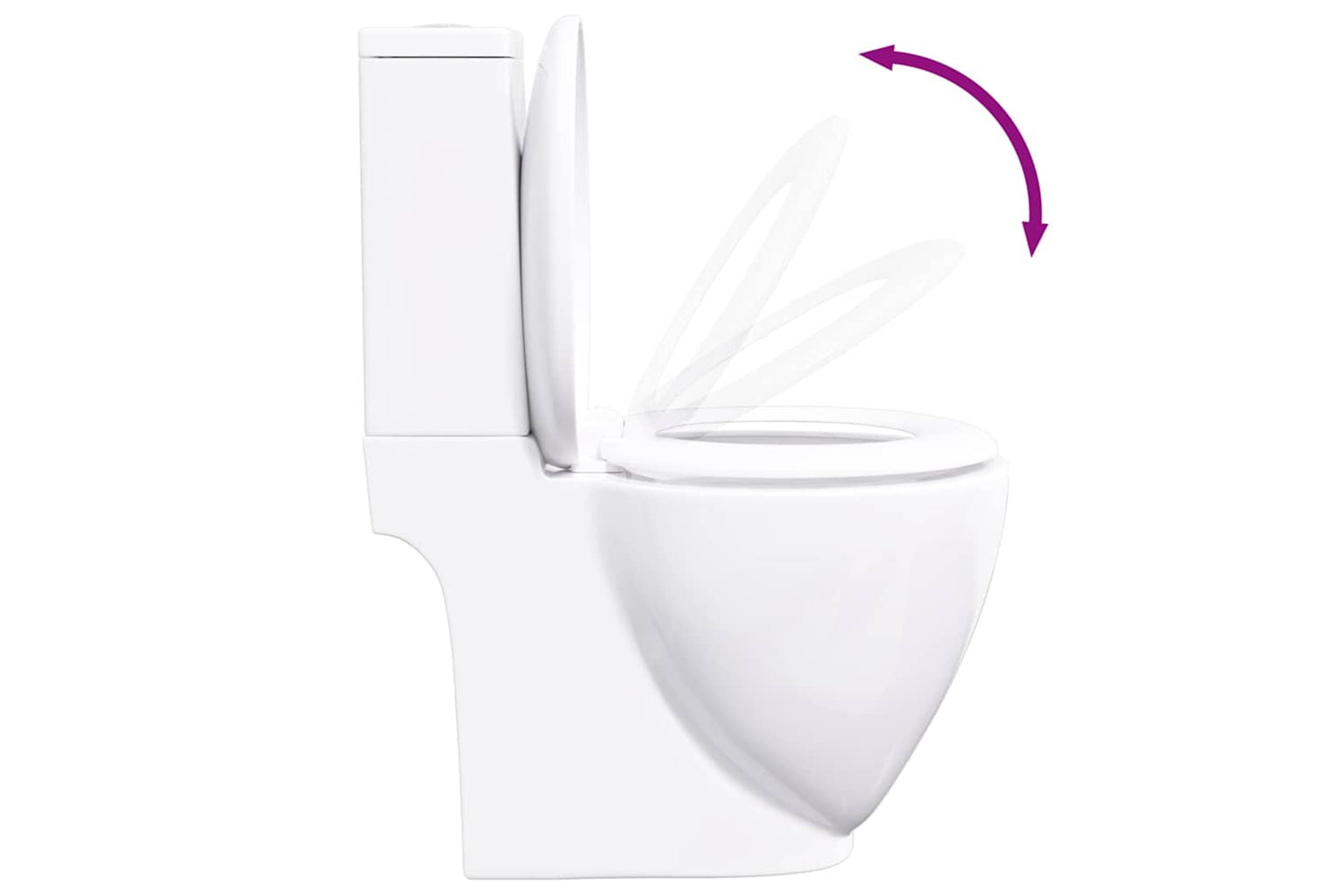 Vidaxl 240376 Ceramic Toilet Back Water Flow White-6