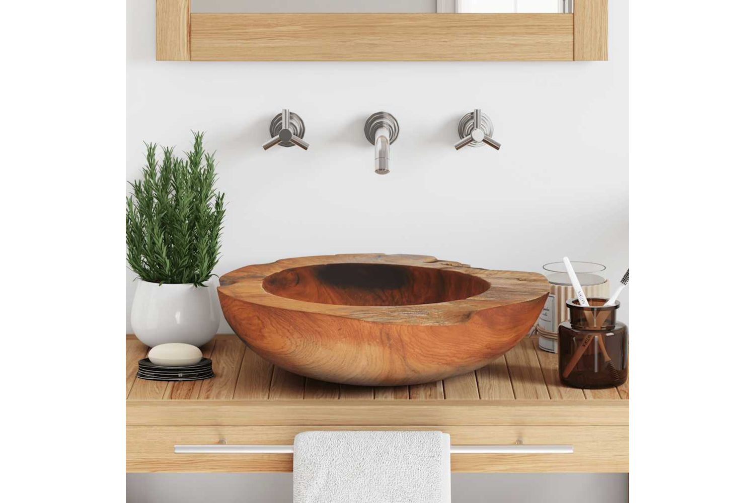 vidaXL 243475 Basin Solid Teak 45cm-2