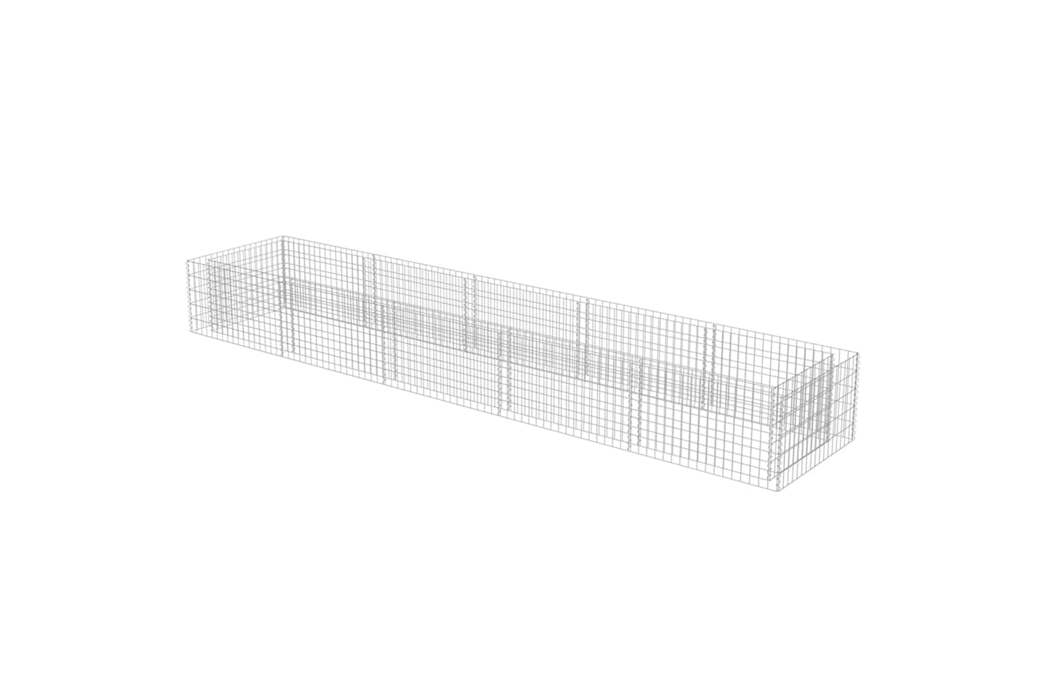 vidaXL 143553 Gabion Raised Bed Galvanised Steel 450x90x50cm-2