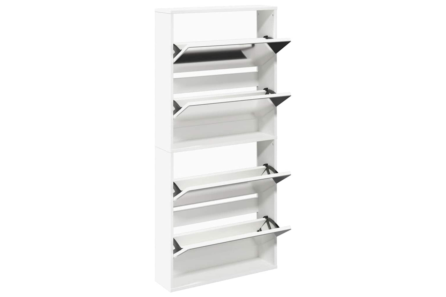 vidaXL 273936 Shoe Cabinet 4-layer Mirror White 63x17x134cm-2
