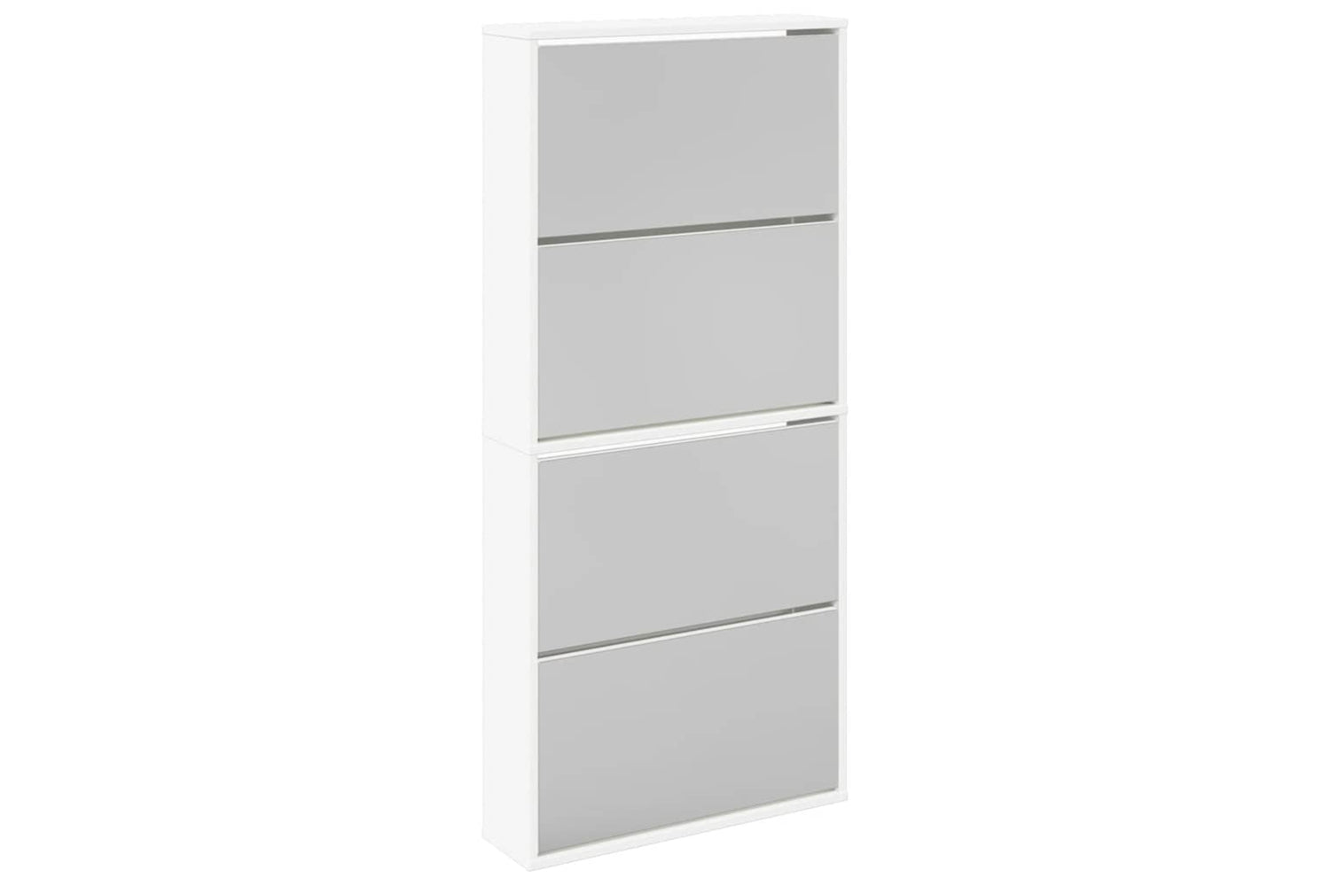 vidaXL 273936 Shoe Cabinet 4-layer Mirror White 63x17x134cm
