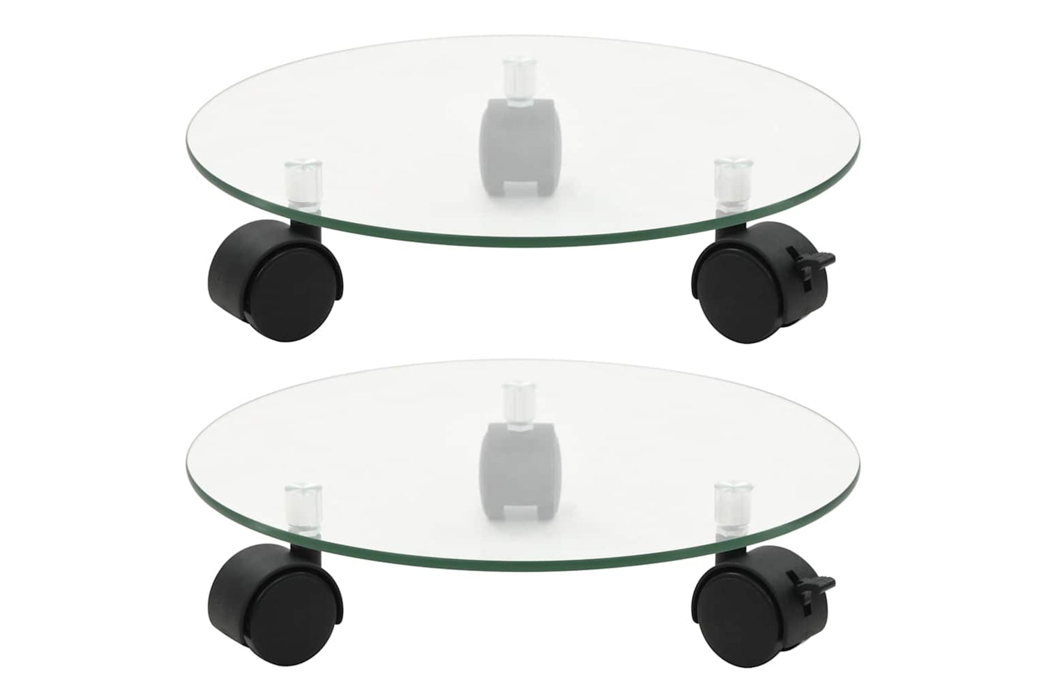 vidaXL 245691 Plant Rollers 2 Pcs Tempered Glass 28cm Round
