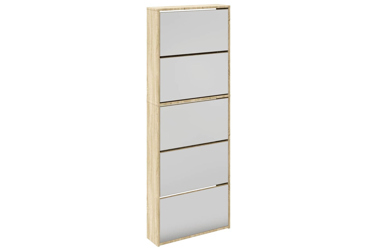 vidaXL 273937 Shoe Cabinet 5-layer Mirror Oak 63x17x169.5cm