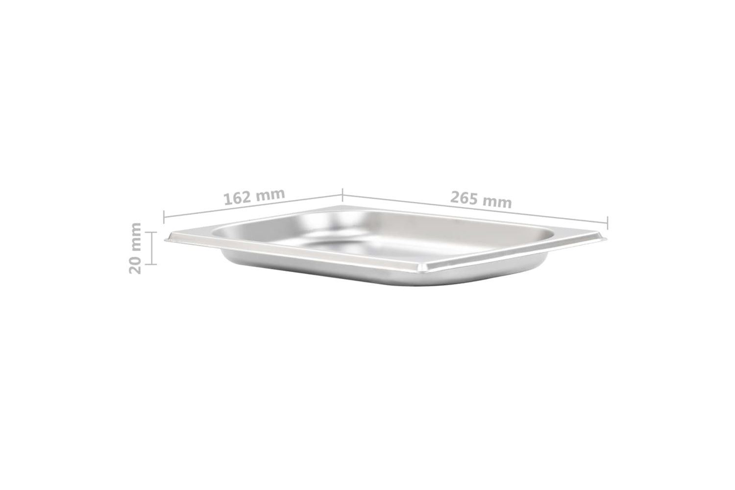 vidaXL 50899 Gastronorm Containers 12 Pcs Gn 1/4 20mm Stainless Steel-8