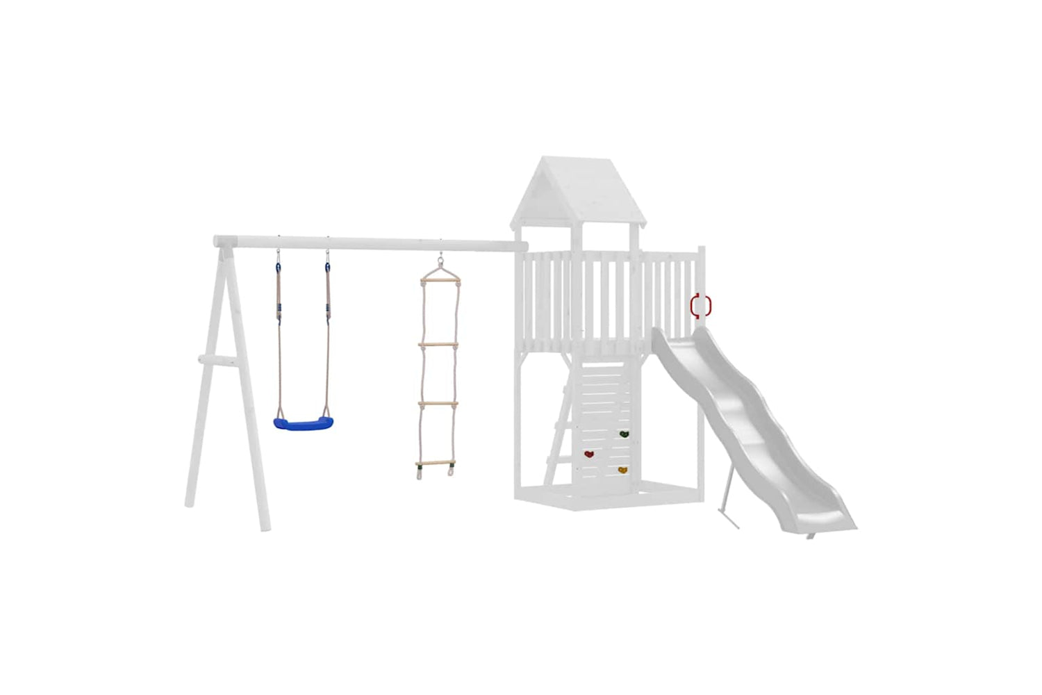 vidaXL 91695 Swing Seat With Rope Ladder And Climbing Stones Blue Pe