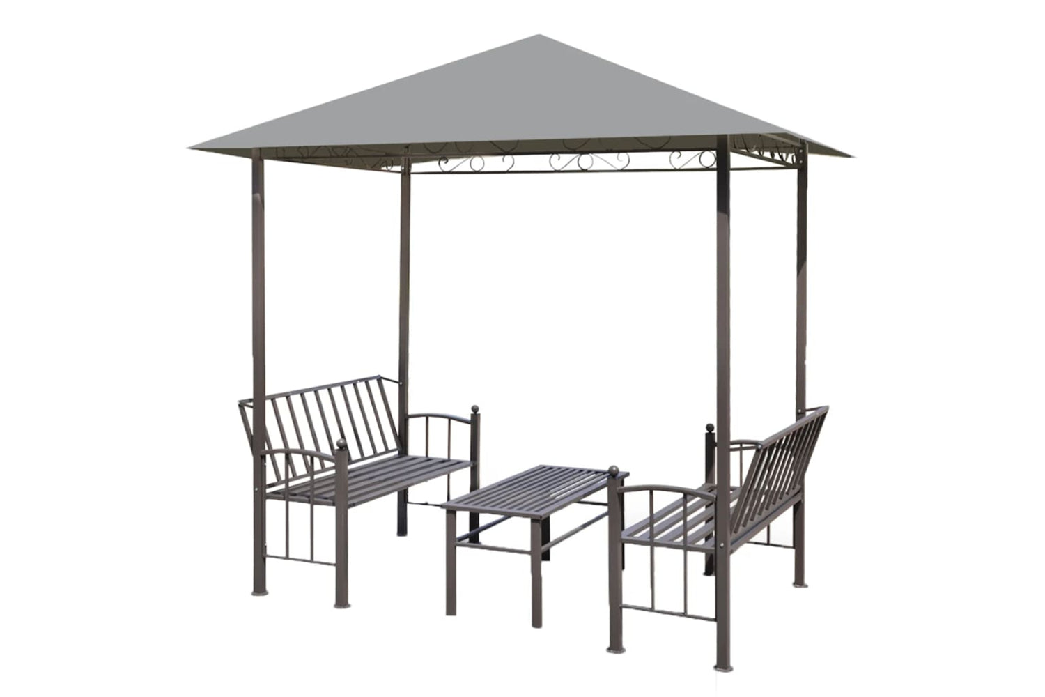 Vidaxl 44755 Garden Pavilion With Table And Benches 2.5x1.5x2.4 M Anthracite