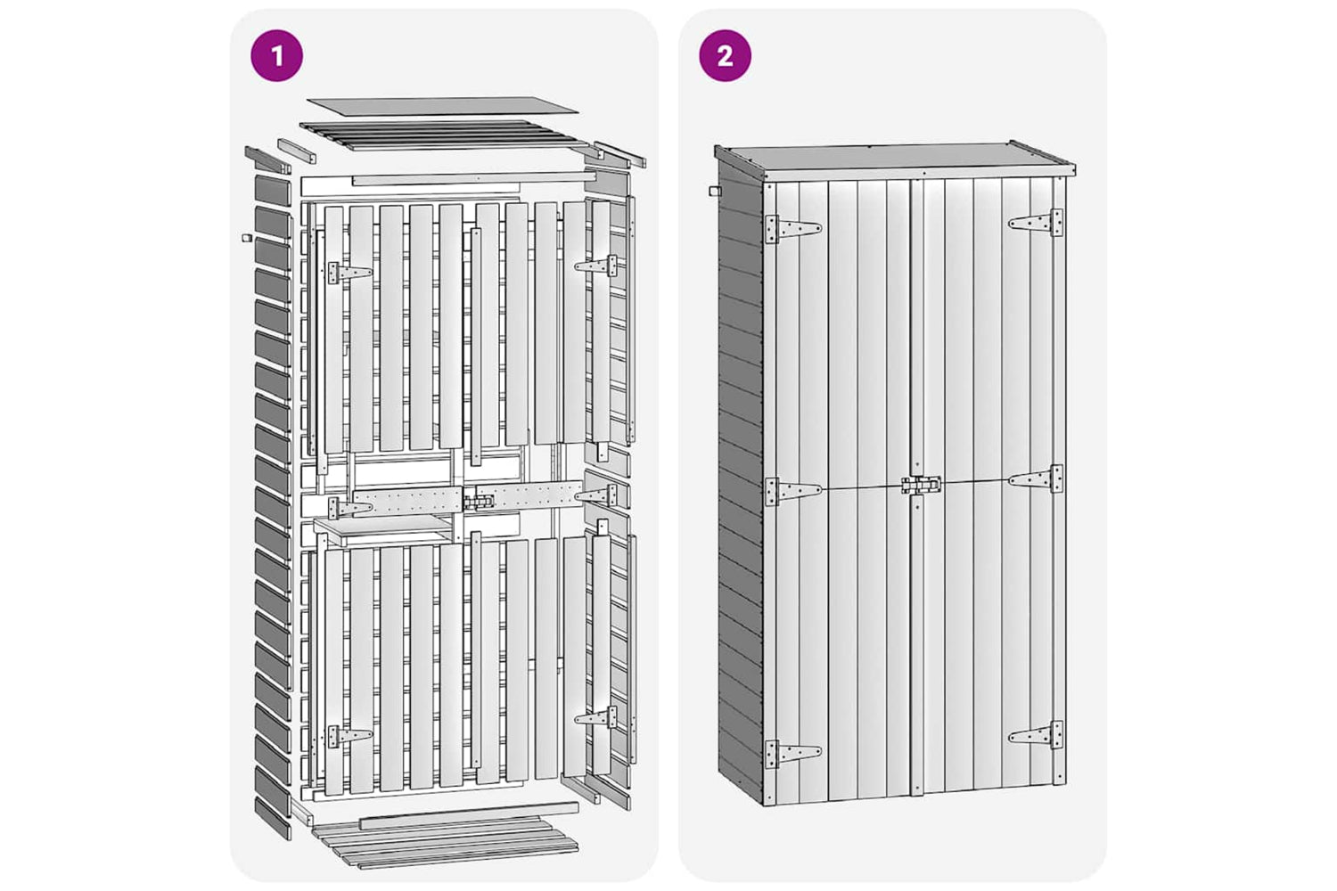 vidaXL 45138 Garden Tool Storage Shed Pinewood 85x48x177cm-7