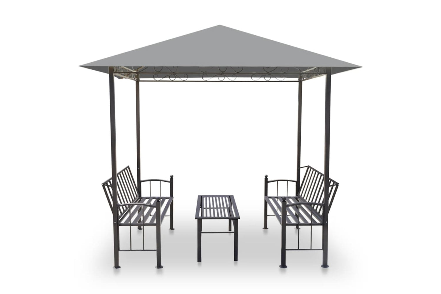 Vidaxl 44755 Garden Pavilion With Table And Benches 2.5x1.5x2.4 M Anthracite-2