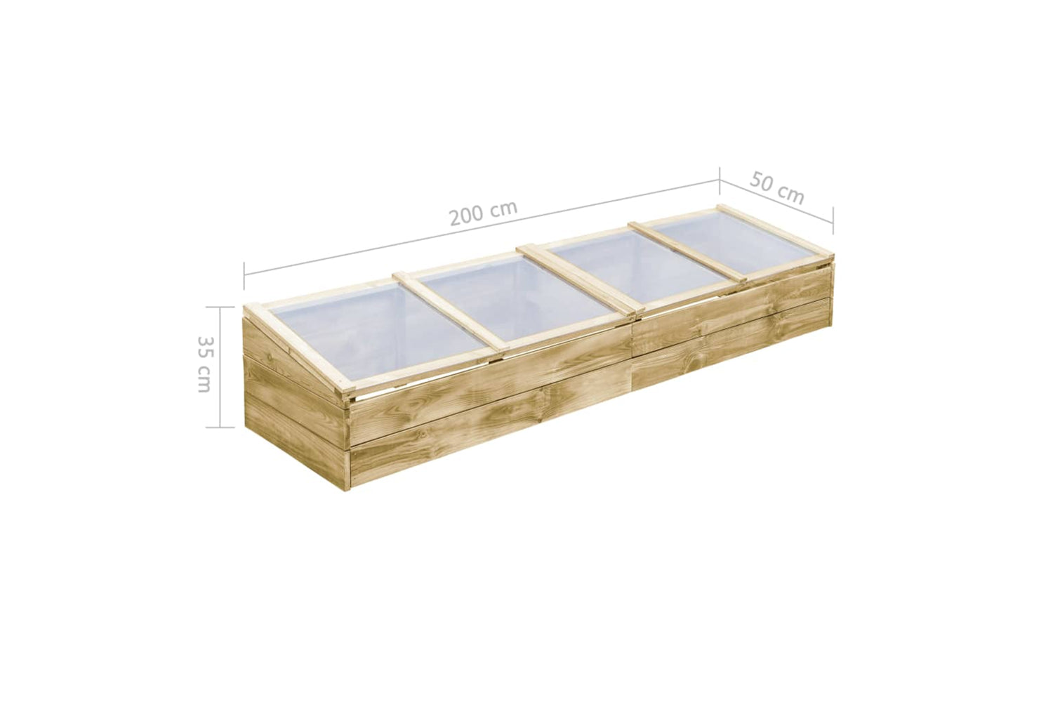 vidaXL 45303 Greenhouse Impregnated Pinewood 200x50x35cm-6