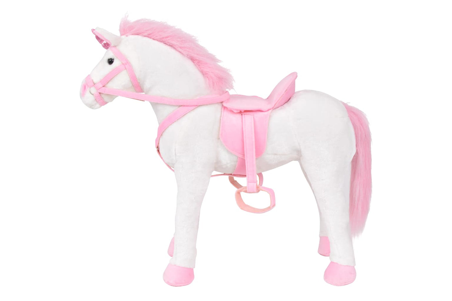 Vidaxl Standing Plush Toy Unicorn White And Pink Xxl-2