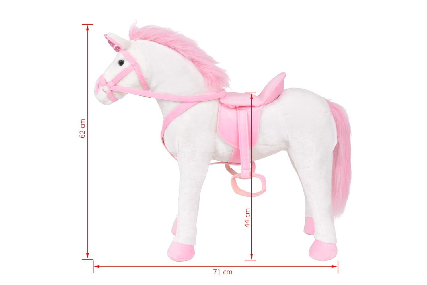 Vidaxl Standing Plush Toy Unicorn White And Pink Xxl-7