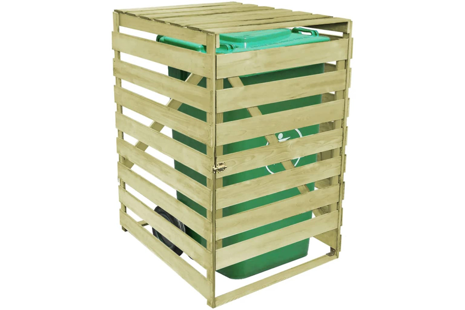 Vidaxl 42269 Single Wheelie Bin Shed 240 L Impregnated Wood-2