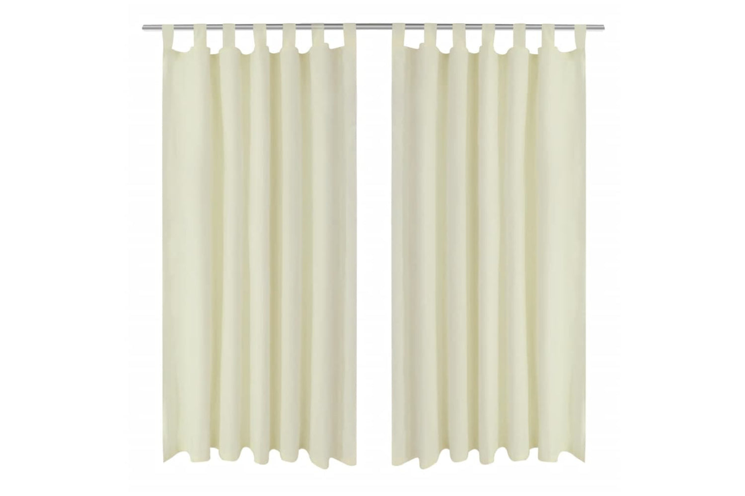 vidaXL 130357 2 Pcs Cream Micro-satin Curtains With Loops 140 X 225cm