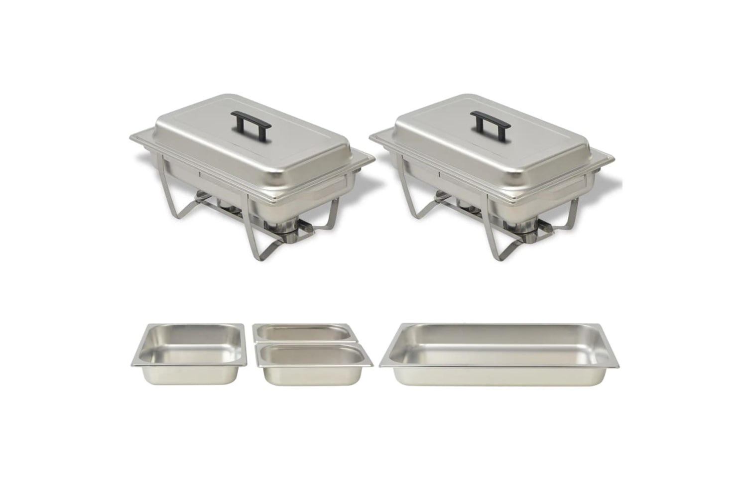 Vidaxl 50528 2 Piece Chafing Dish Set Stainless Steel