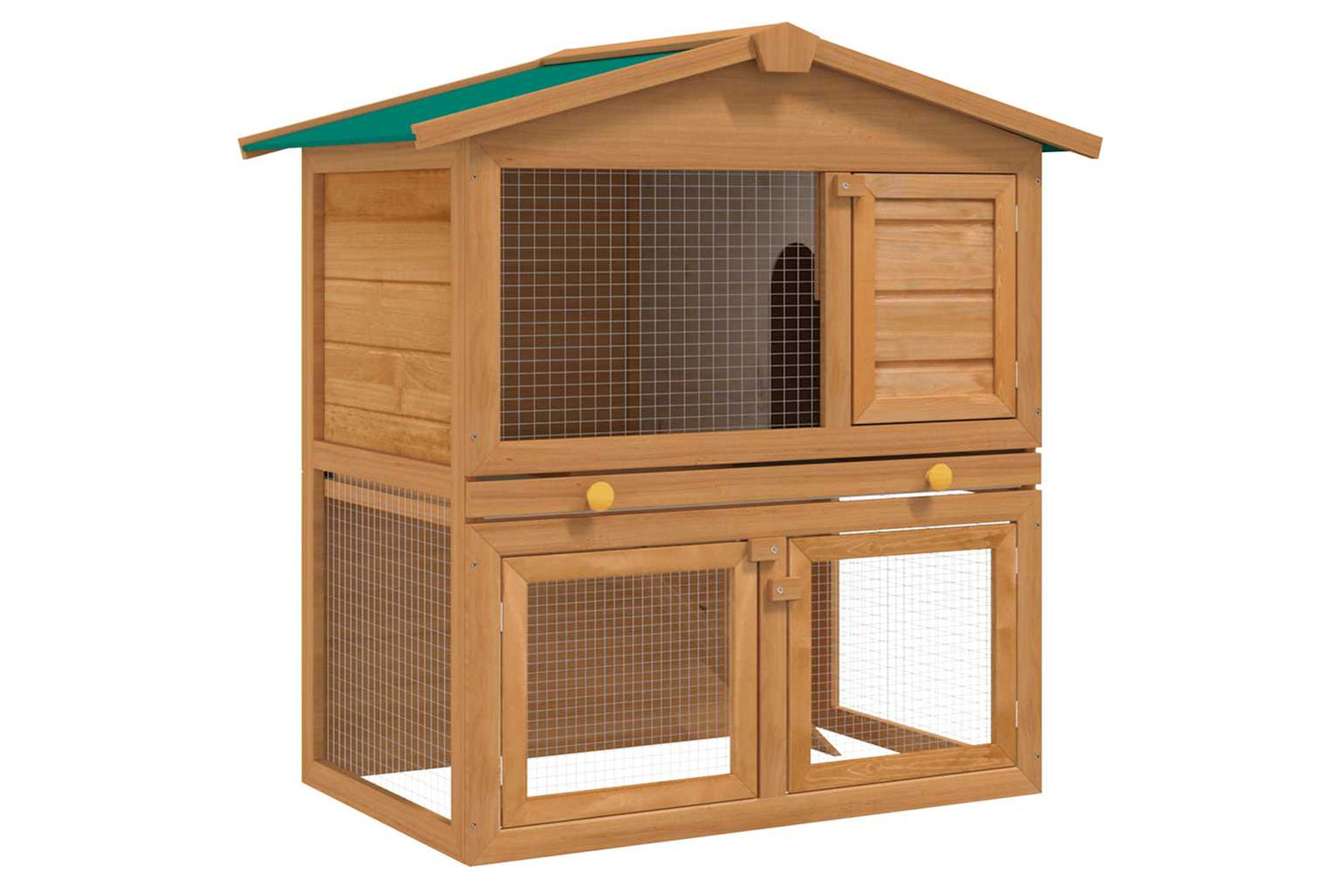 vidaXL 170160 Outdoor Rabbit Hutch Small Animal House Pet Cage 3 Doors Wood