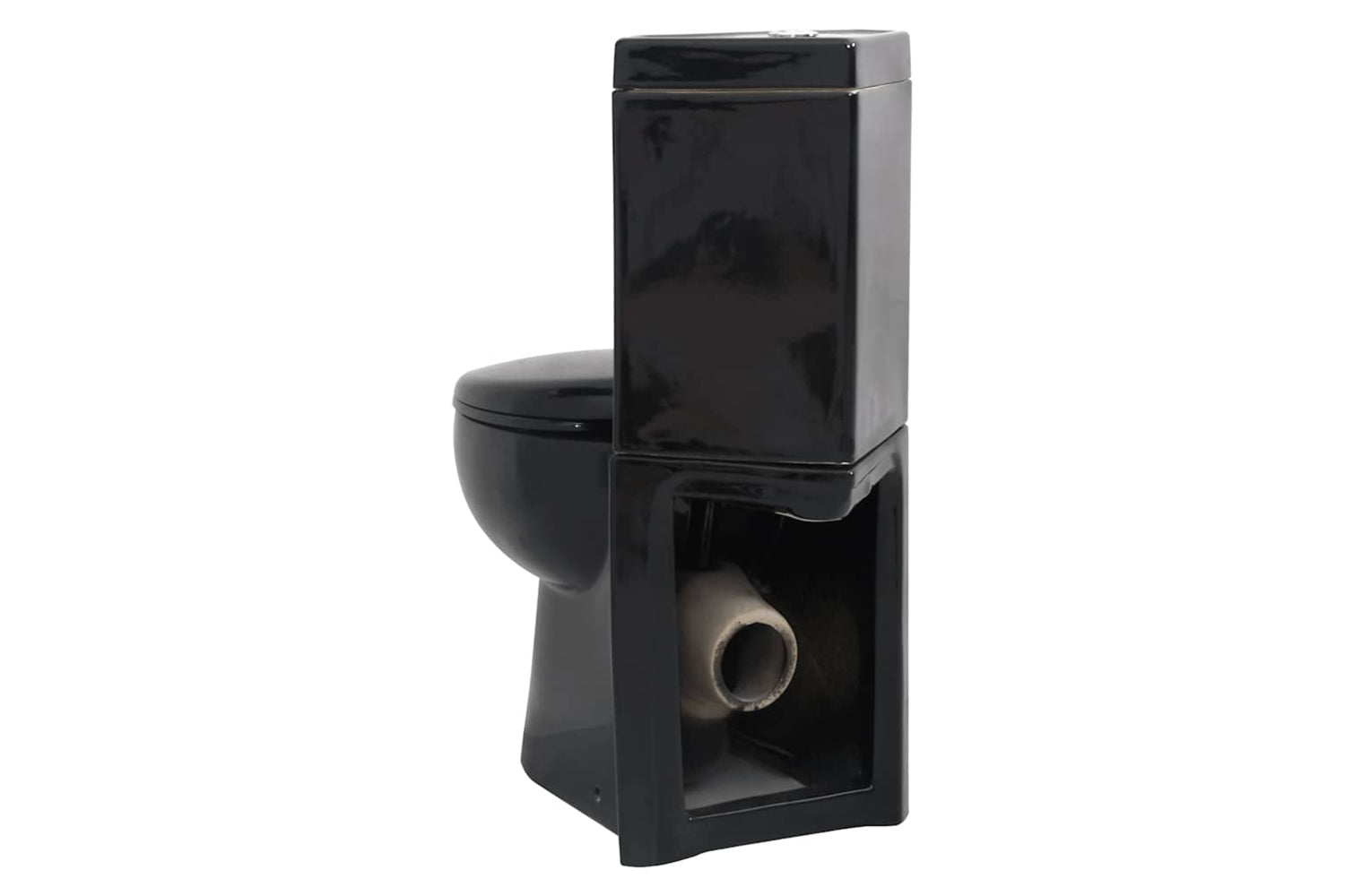 Vidaxl 141134 Wc Ceramic Toilet Bathroom Corner Toilet Black-5