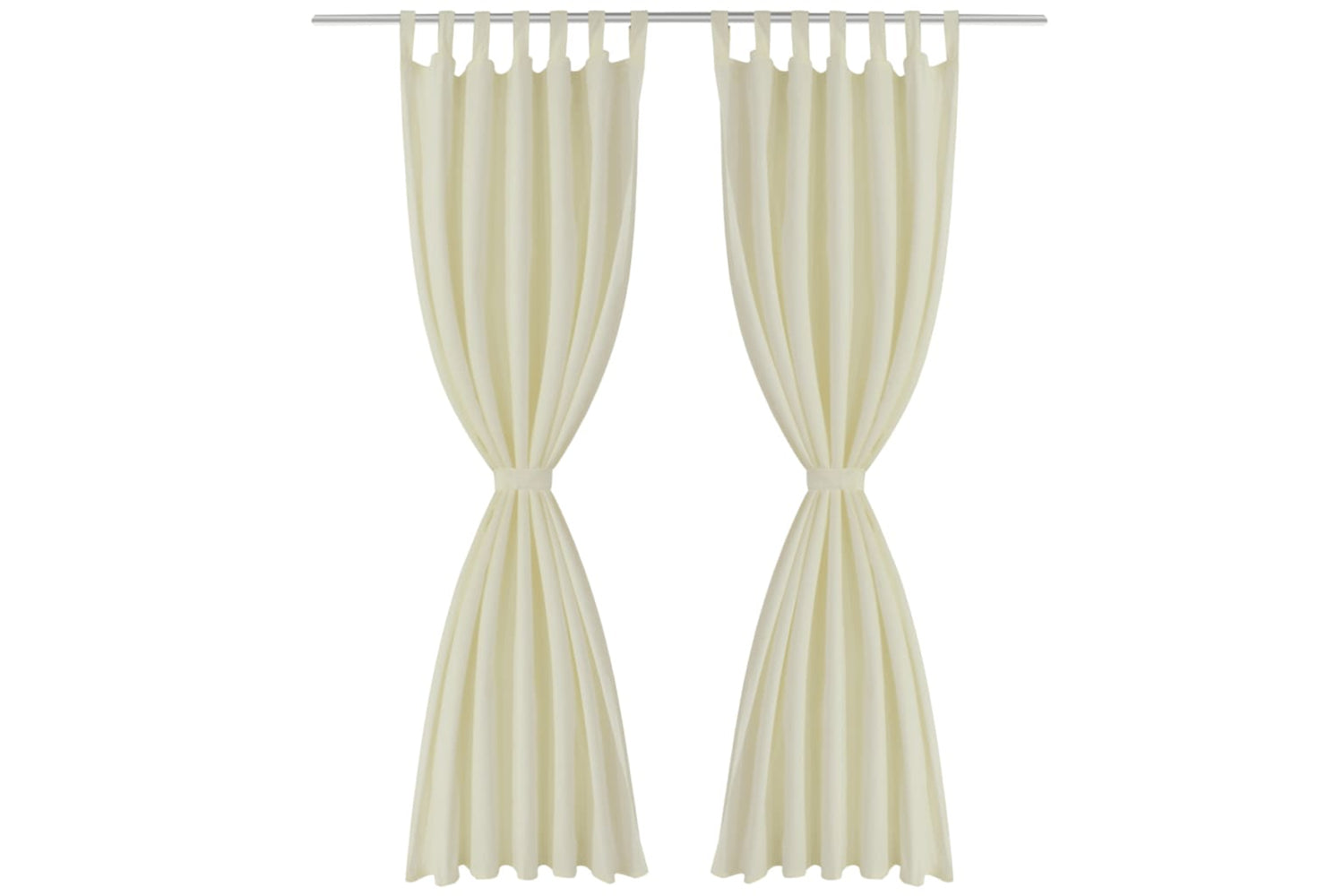 vidaXL 130357 2 Pcs Cream Micro-satin Curtains With Loops 140 X 225cm-2